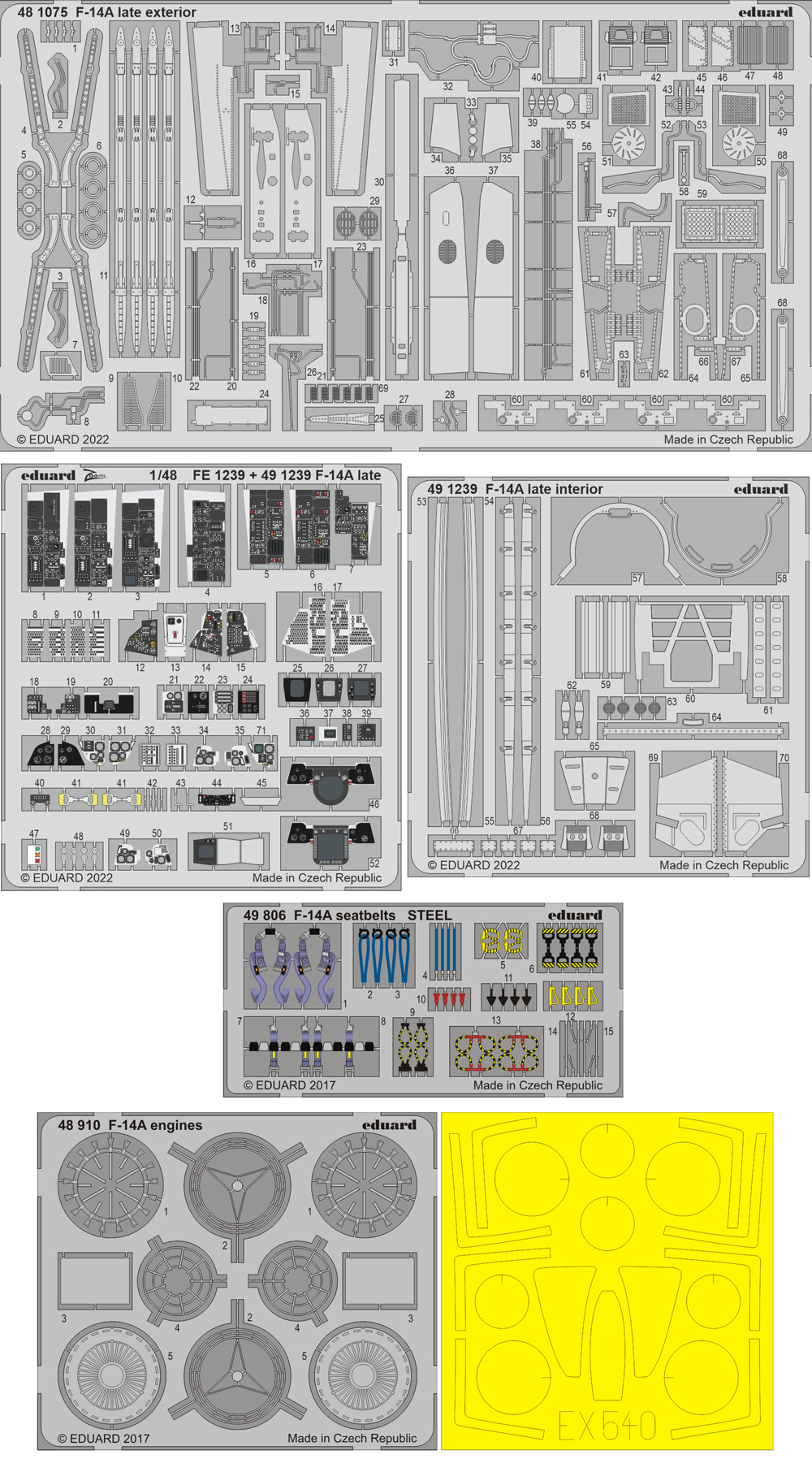 F-14A 後期型 ビッグEDパーツセット (タミヤ用) エッチング (エデュアルド 1/48 BIG ED （AIR） No.BIG49318) 商品画像_1