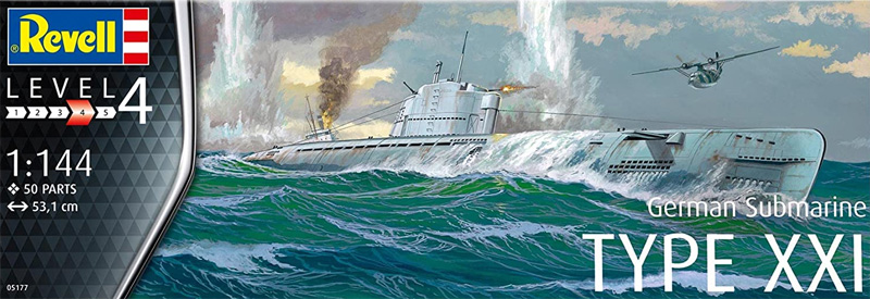 ドイツ潜水艦 Type21 プラモデル (レベル 1/144 艦船モデル No.05177) 商品画像