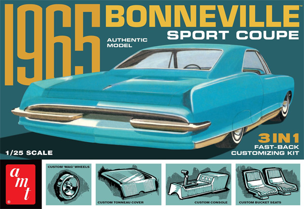 1965 ポンティアック ボンネビル スポーツクーペ 3in1 プラモデル (amt 1/25 カーモデル No.AMT1260/12) 商品画像