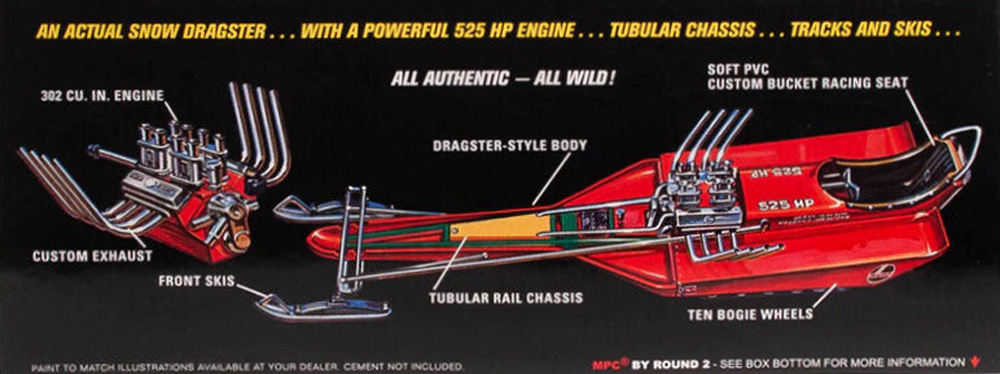 ラップ SUPER Sno-Sport ドラッグスター スノーモービル プラモデル (MPC プラスチックモデルキット No.MPC961) 商品画像_3