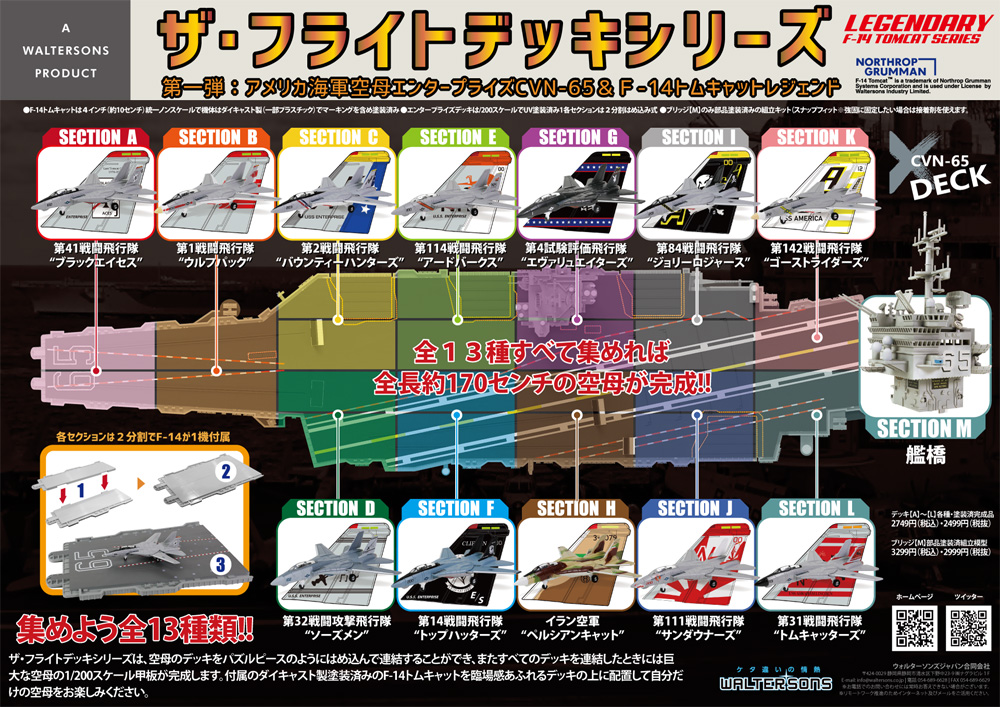 アメリカ海軍空母 エンタープライズ セクション F 第14戦闘飛行隊 トップハッターズ プラモデル (ウォルターソンズ ザ・フライトデッキシリーズ No.55506) 商品画像_4