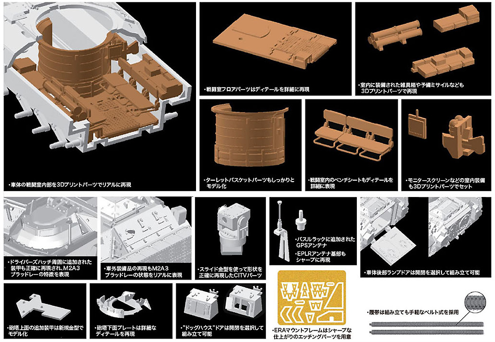 M2A3 ブラッドレー w/インテリア プラモデル (ドラゴン 1/72 ARMOR PRO (アーマープロ) No.7610) 商品画像_1