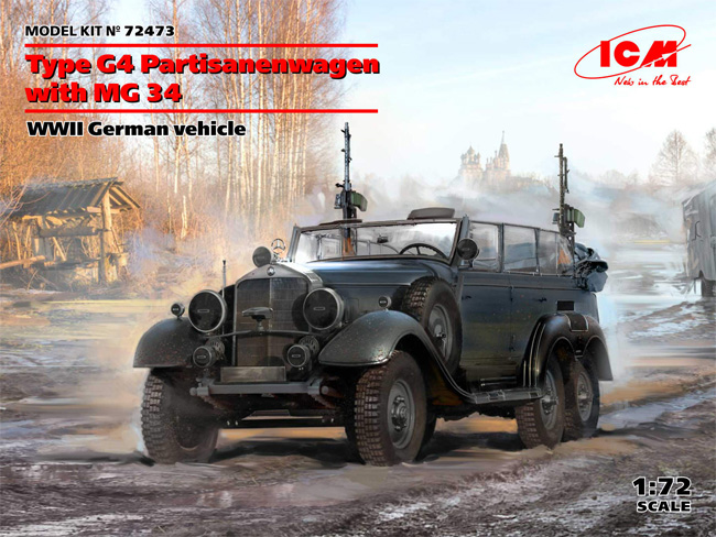 ドイツ G4 パルチザン・ヴァーゲンw/MG 34 プラモデル (ICM 1/72 ミリタリービークル No.72473) 商品画像