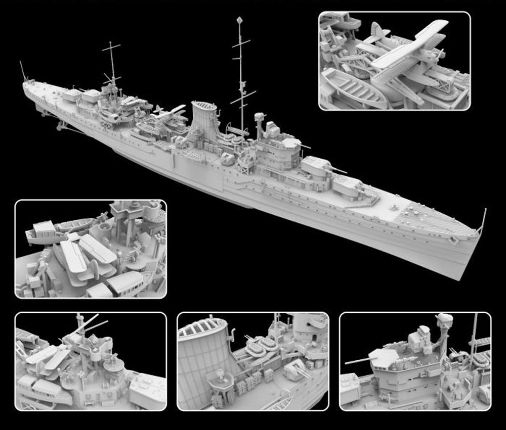 イギリス海軍 軽巡洋艦 エイジャックス 1939 通常版 プラモデル (フライホーク 1/700 艦船 No.FH1110) 商品画像_1