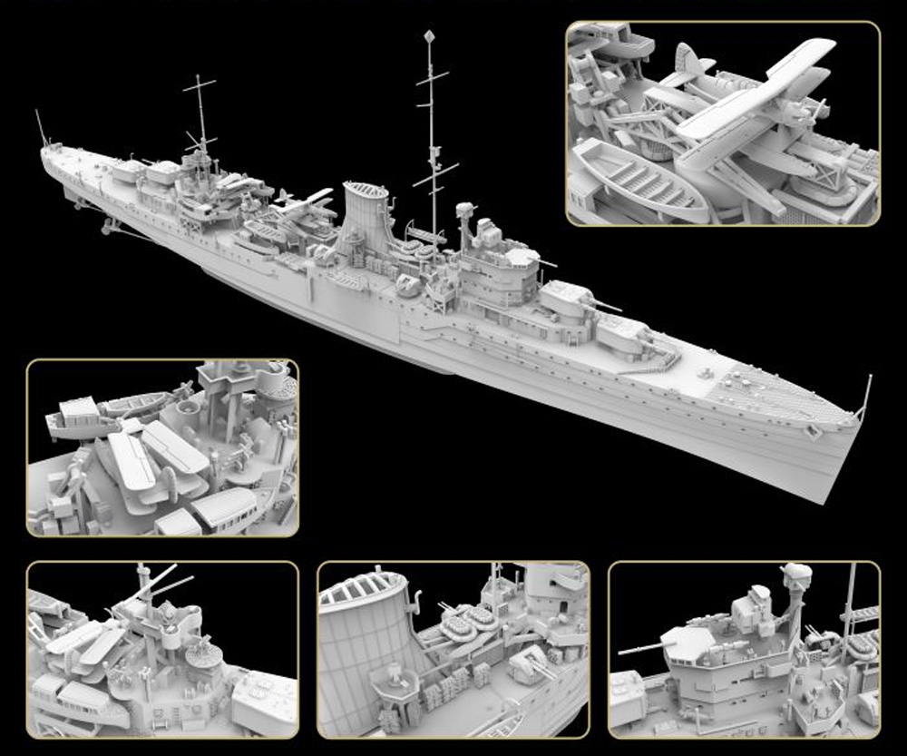 イギリス海軍 軽巡洋艦 エイジャックス 1939 豪華版 プラモデル (フライホーク 1/700 艦船 No.FH1110S) 商品画像_1