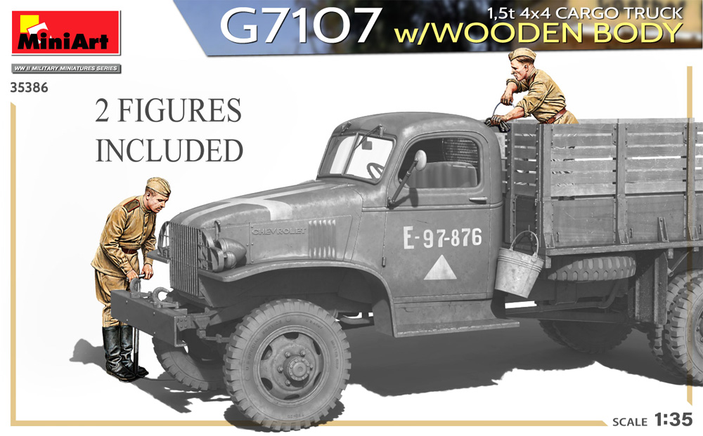 G7107 1.5t 4×4 カーゴトラック w/木製ボディ プラモデル (ミニアート 1/35 WW2 ミリタリーミニチュア No.35386) 商品画像_2