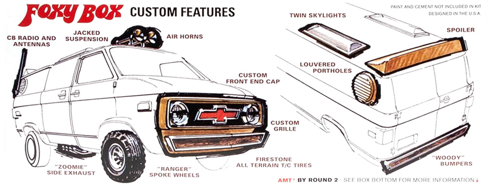 1975 シェビー カスタムバン フォクシー・ボックス プラモデル (amt 1/25 カーモデル No.AMT1265/12) 商品画像_3