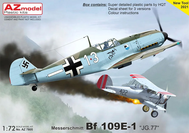 メッサーシュミット Bf109E-1 JG.77 プラモデル (AZ model 1/72 エアクラフト プラモデル No.AZ7805) 商品画像