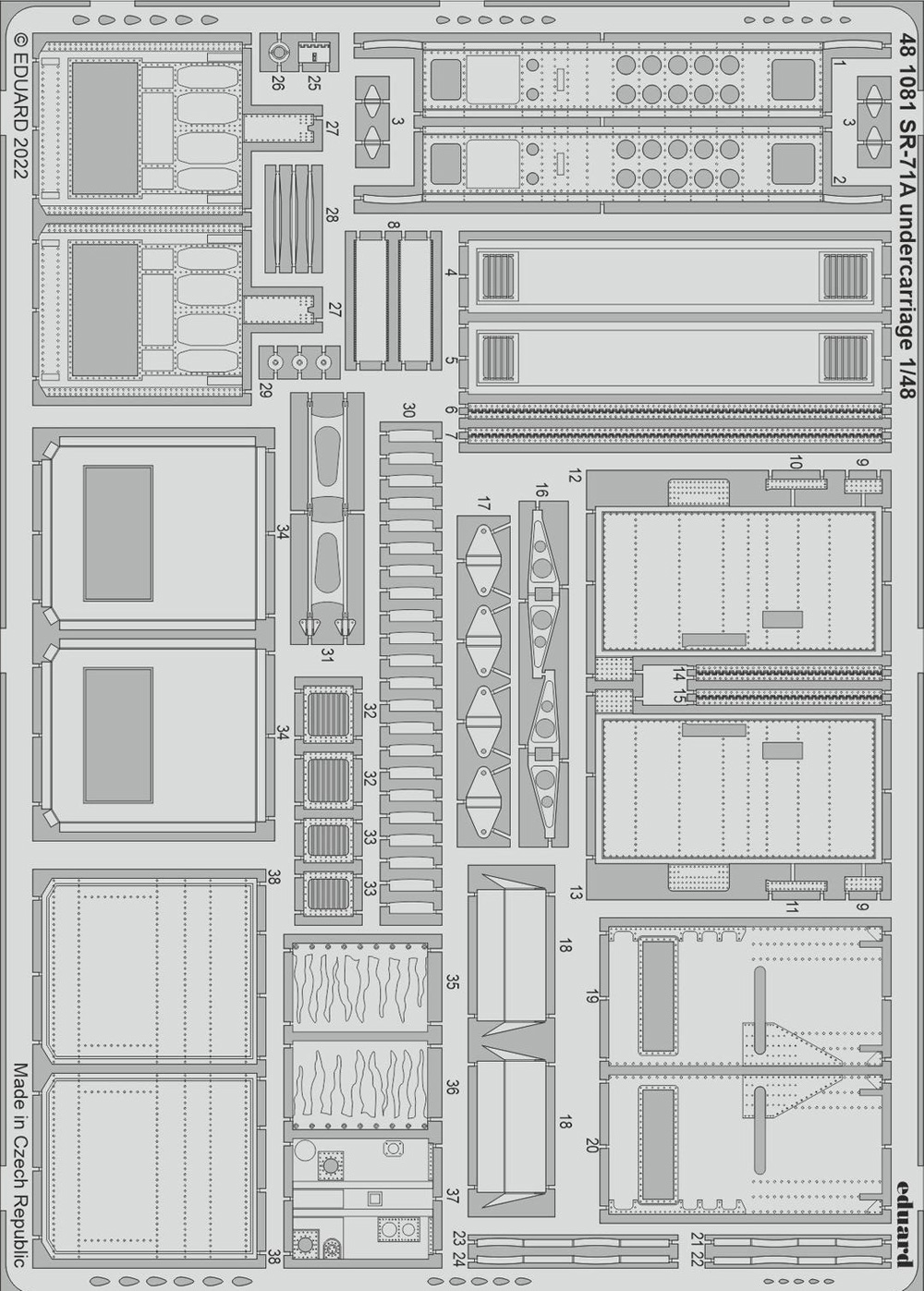 SR-71A 着陸装置 エッチングパーツ (レベル対応) エッチング (エデュアルド 1/48 エアクラフト用 エッチング （48-×） No.481081) 商品画像_1