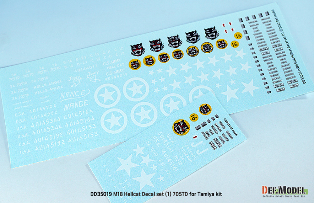アメリカ陸軍 M18 ヘルキャット デカールセット 1 ‐ 第3軍第705戦車駆逐大隊 デカール (DEF. MODEL デカール No.DD35019) 商品画像_2