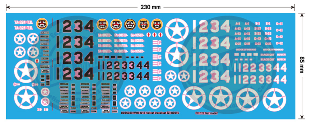アメリカ陸軍 M18 ヘルキャット デカールセット 2 ‐ 第3軍第805戦車駆逐大隊 デカール (DEF. MODEL デカール No.DD35020) 商品画像_1