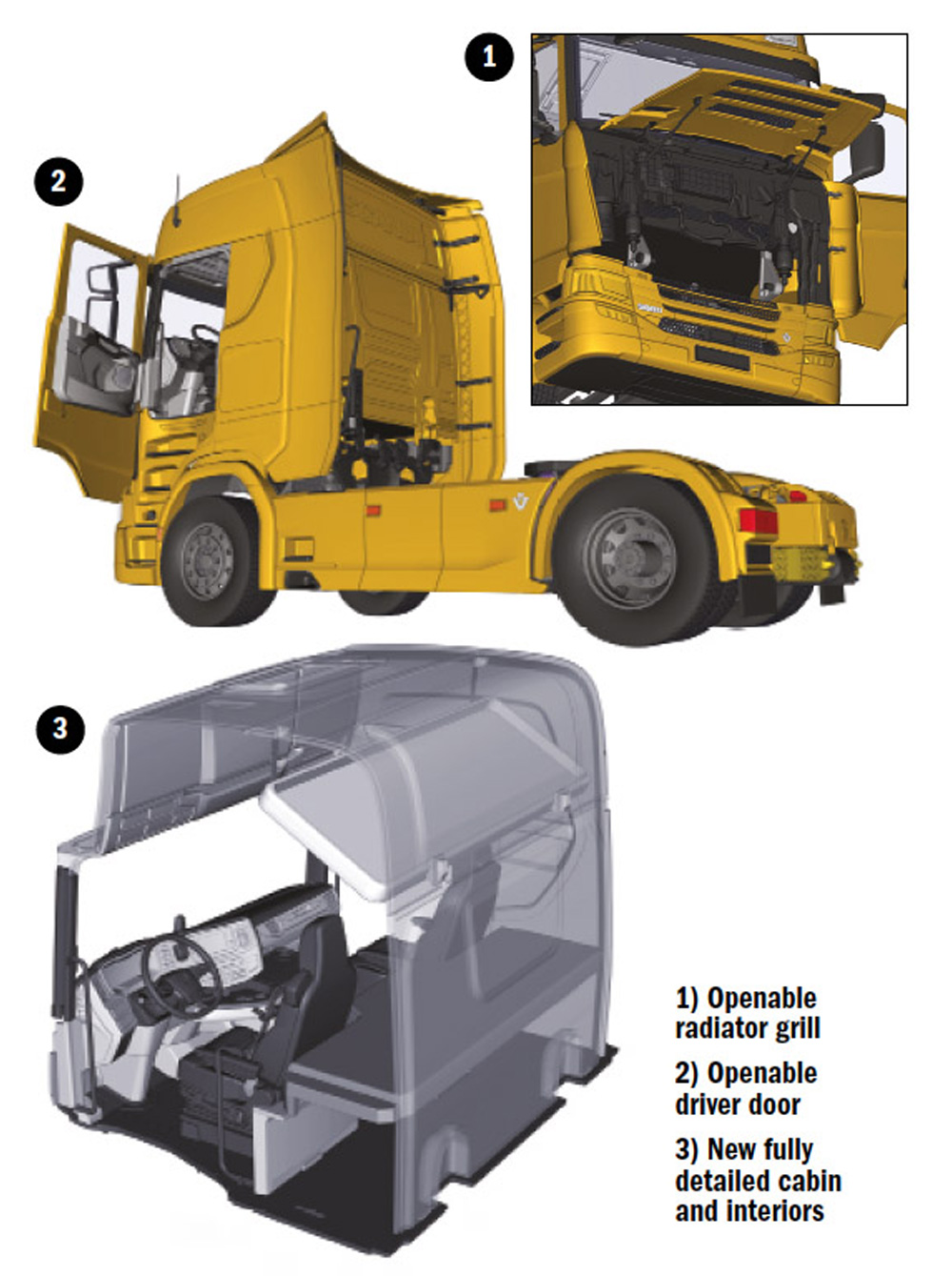 スカニア S730 ハイライン 4×2 トラクターヘッド プラモデル (イタレリ 1/24 トラックシリーズ No.3927) 商品画像_2