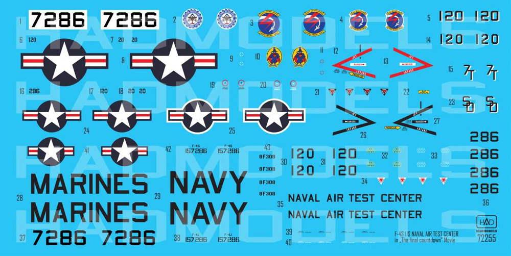 F-4S/J ファントム 2 海軍航空試験センター ファイナル・カウントダウン デカール デカール (HAD MODELS 1/72 デカール No.72255) 商品画像_1