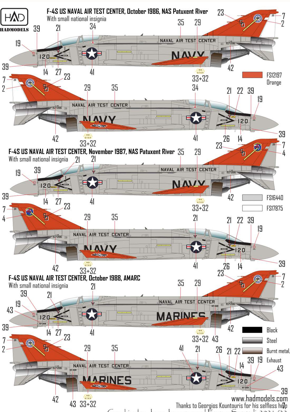 F-4S/J ファントム 2 海軍航空試験センター ファイナル・カウントダウン デカール デカール (HAD MODELS 1/72 デカール No.72255) 商品画像_4