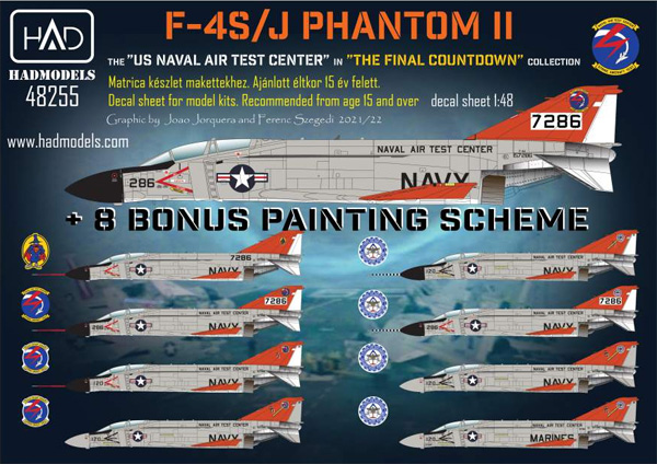 F-4S/J ファントム 2 海軍航空試験センター ファイナル・カウントダウン デカール デカール (HAD MODELS 1/48 デカール No.48255) 商品画像