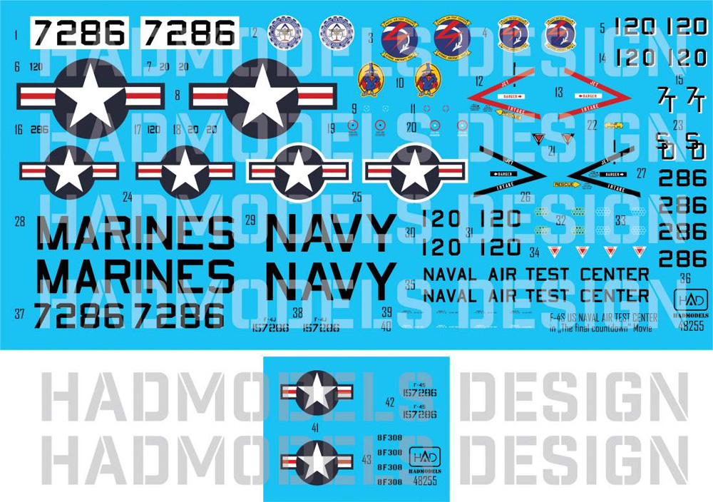 F-4S/J ファントム 2 海軍航空試験センター ファイナル・カウントダウン デカール デカール (HAD MODELS 1/48 デカール No.48255) 商品画像_1