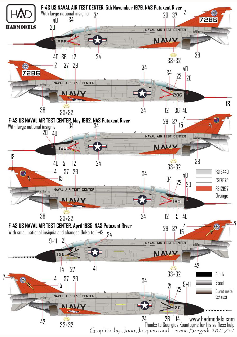 F-4S/J ファントム 2 海軍航空試験センター ファイナル・カウントダウン デカール デカール (HAD MODELS 1/48 デカール No.48255) 商品画像_3