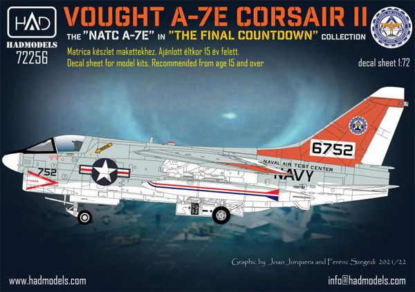 ヴォート A-7E コルセア 2 海軍航空試験センター ファイナル・カウントダウン デカール デカール (HAD MODELS 1/72 デカール No.72256) 商品画像