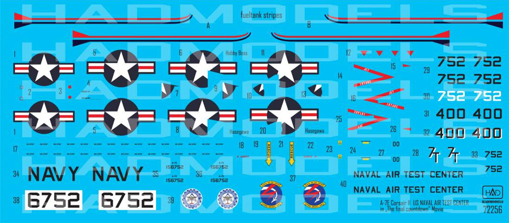 ヴォート A-7E コルセア 2 海軍航空試験センター ファイナル・カウントダウン デカール デカール (HAD MODELS 1/72 デカール No.72256) 商品画像_1