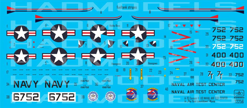ヴォート A-7E コルセア 2 海軍航空試験センター ファイナル・カウントダウン デカール デカール (HAD MODELS 1/72 デカール No.72256) 商品画像_1