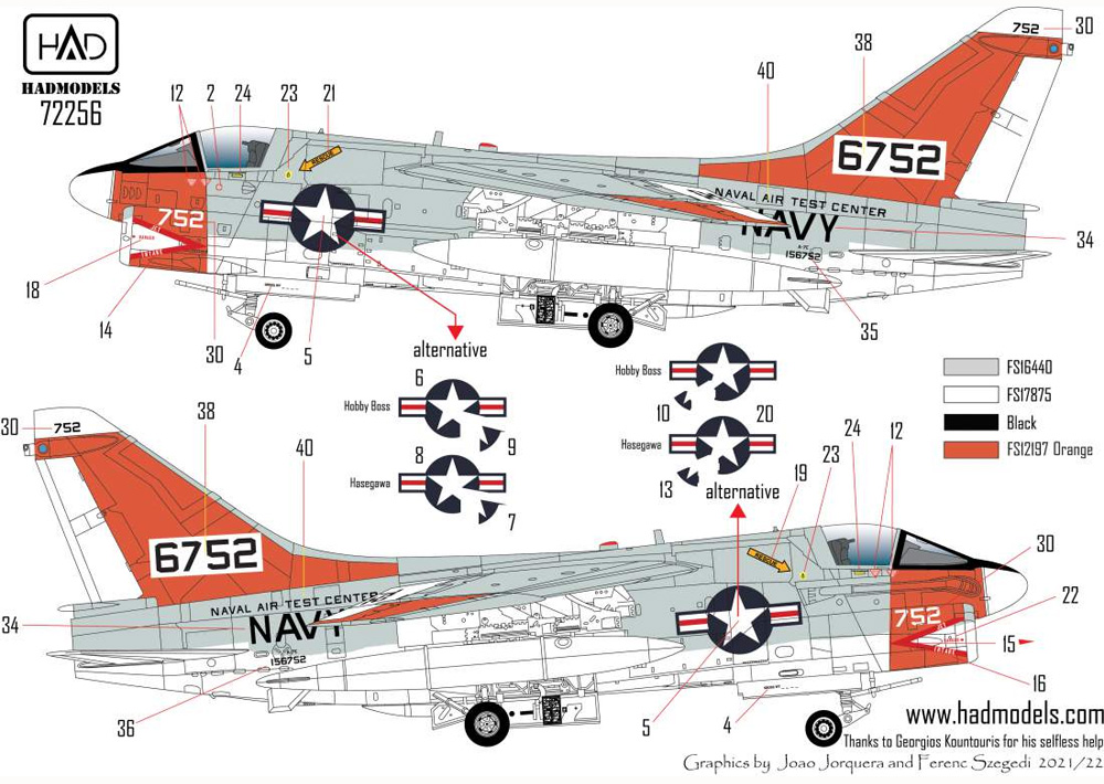 ヴォート A-7E コルセア 2 海軍航空試験センター ファイナル・カウントダウン デカール デカール (HAD MODELS 1/72 デカール No.72256) 商品画像_4