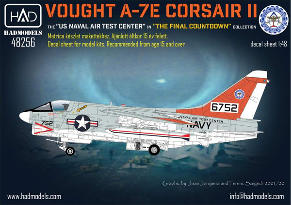 ヴォート A-7E コルセア 2 海軍航空試験センター ファイナル・カウントダウン デカール デカール (HAD MODELS 1/48 デカール No.48256) 商品画像