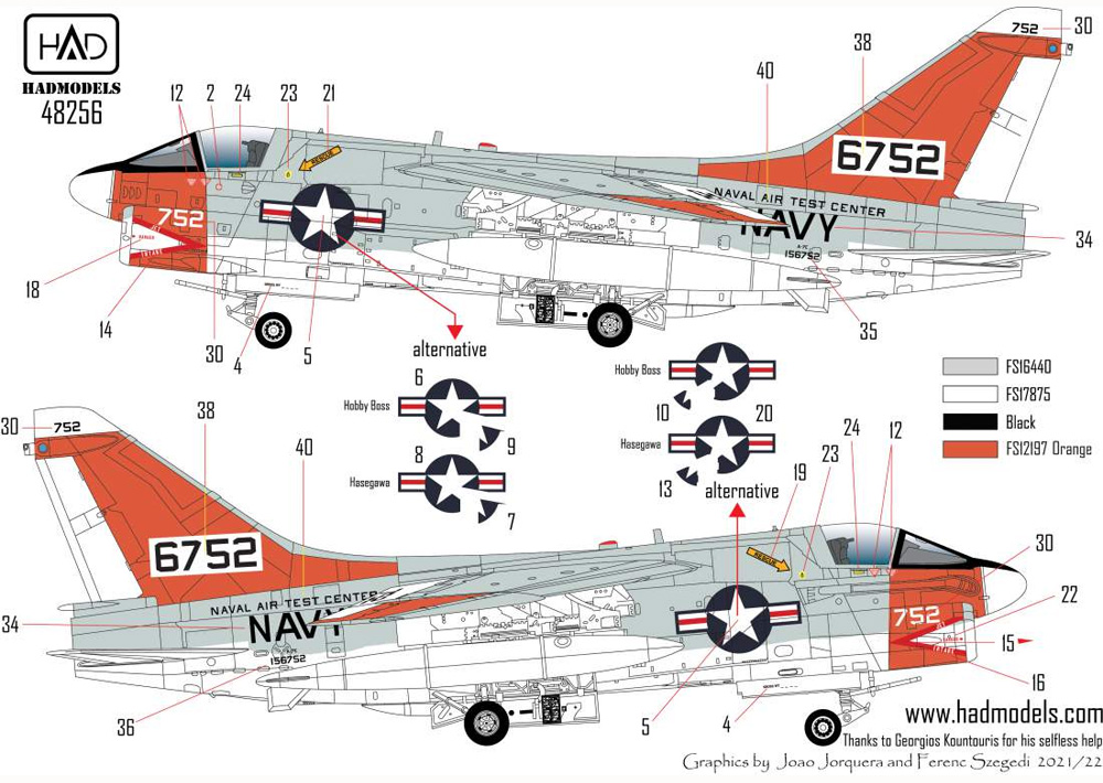 ヴォート A-7E コルセア 2 海軍航空試験センター ファイナル・カウントダウン デカール デカール (HAD MODELS 1/48 デカール No.48256) 商品画像_4