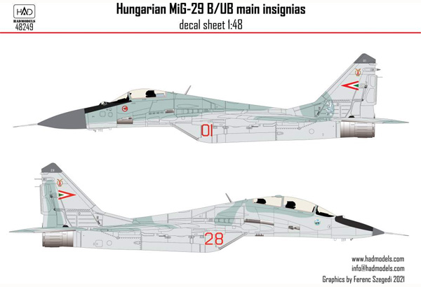 MiG-29B/UB ハンガリー空軍 デカール デカール (HAD MODELS 1/48 デカール No.48249) 商品画像