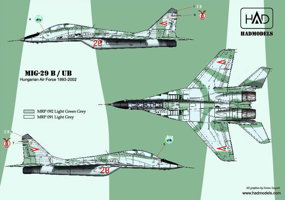 MiG-29B/UB ハンガリー空軍 デカール デカール (HAD MODELS 1/48 デカール No.48249) 商品画像_3