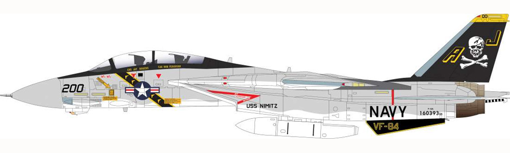 F-14A トムキャット VF-84 ジョリー・ロジャース ファイナル・カウントダウン デカール デカール (HAD MODELS 1/48 デカール No.48251) 商品画像_3