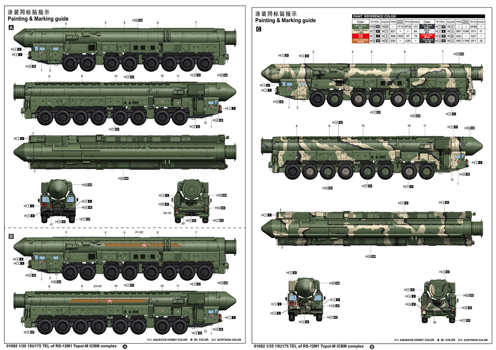RS-12M 大陸間弾道ミサイル トーポリ M プラモデル (トランペッター 1/35 AFVシリーズ No.01082) 商品画像_1