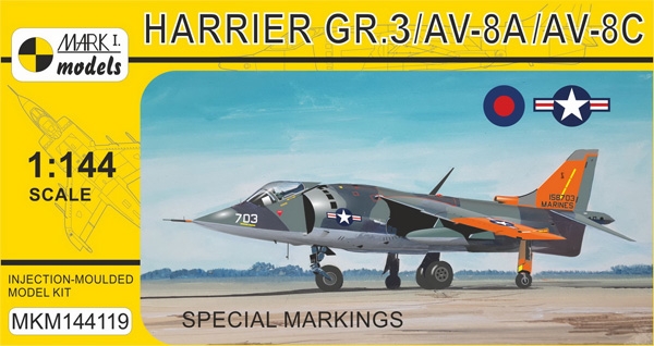 ハリアー GR.3/AV-8A/AV-8C スペシャルマーキング プラモデル (MARK 1 MARK 1 models No.MKM144119) 商品画像