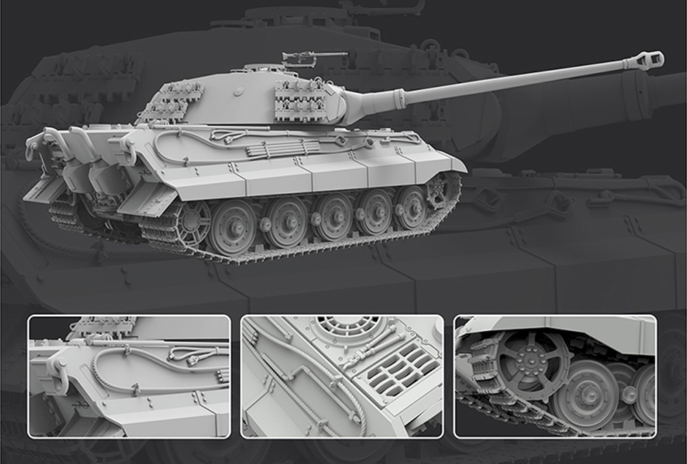 Pz.Kpfw.6 Ausf.B ケーニヒスティーガー ポルシェ砲塔 プラモデル (フライホーク 1/72 ミリタリー No.FH3020) 商品画像_1