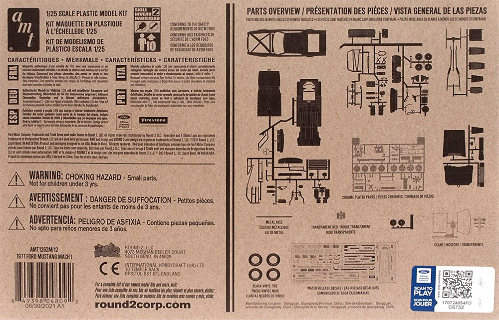 1971 フォード マスタング マッハ1 プラモデル (amt 1/25 カーモデル No.AMT1262M/12) 商品画像_1