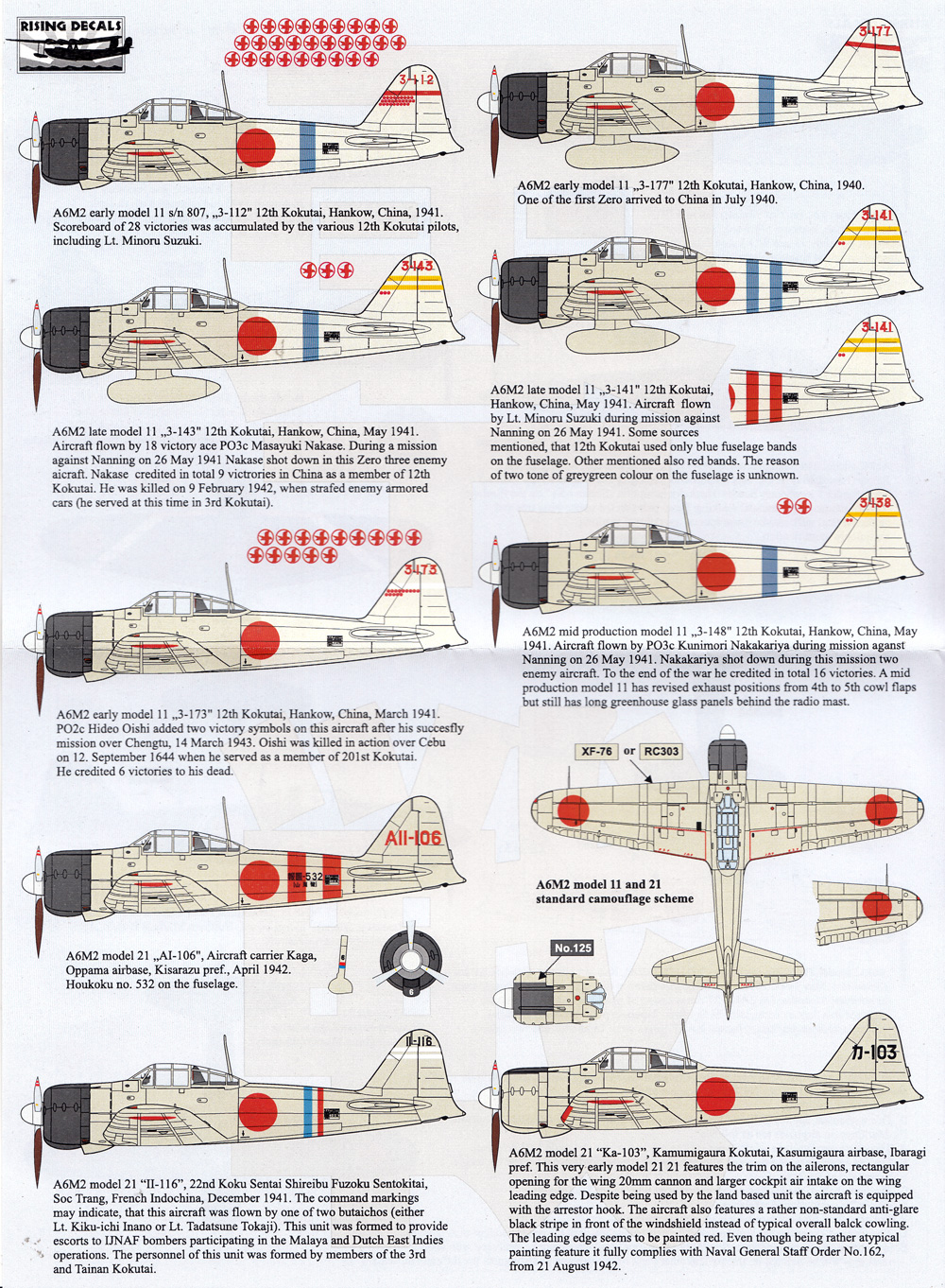 ライジングモデル 零戦 パート 5 デカール 1/72 RISING DECALS 