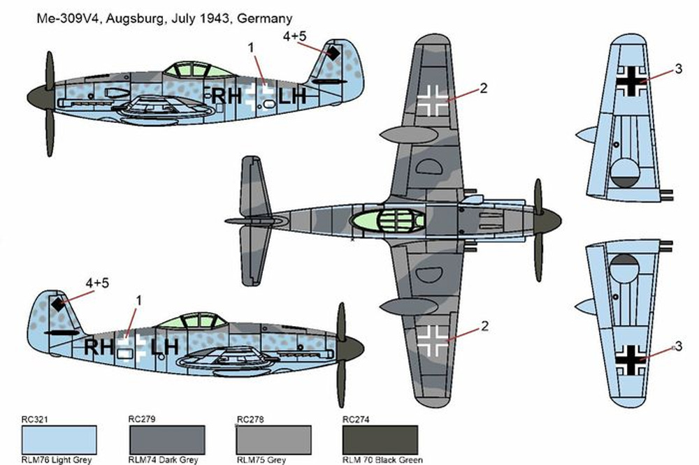 メッサーシュミット Me-309 V4 プラモデル (ブレンガン 1/144 Plastic kits (プラスチックキット) No.BRP144017) 商品画像_2