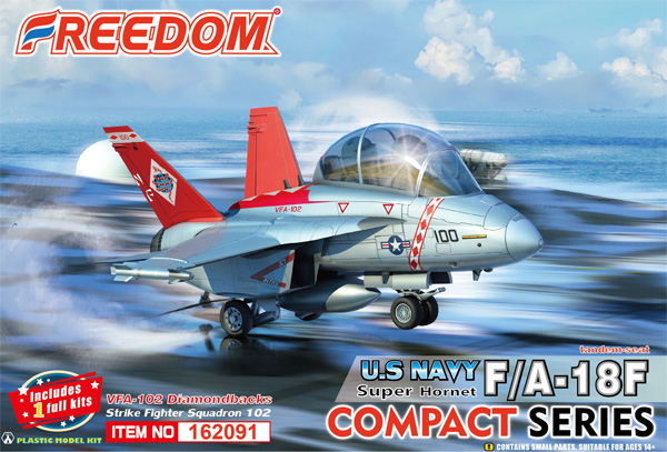 アメリカ海軍 F/A-18F スーパーホーネット 複座型 VFA-102 ダイアモンドバックス プラモデル (フリーダムモデル コンパクトシリーズ No.162091) 商品画像
