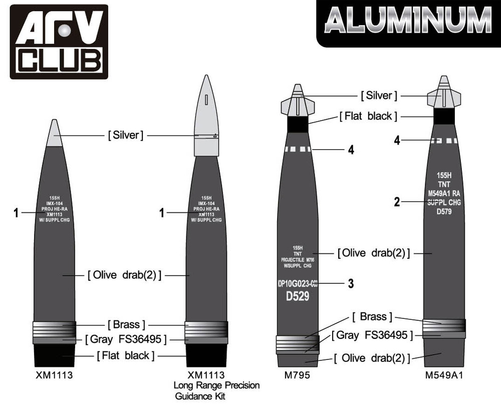 PGKシリーズ 155mm砲弾 メタル (AFV CLUB 1/35 AG ディテールアップパーツ No.AG35056) 商品画像_2