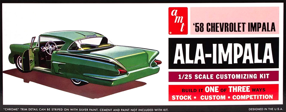 1958 シェビー インパラ ハードトップ アラ インパラ プラモデル (amt 1/25 カーモデル No.AMT1301/12) 商品画像_2