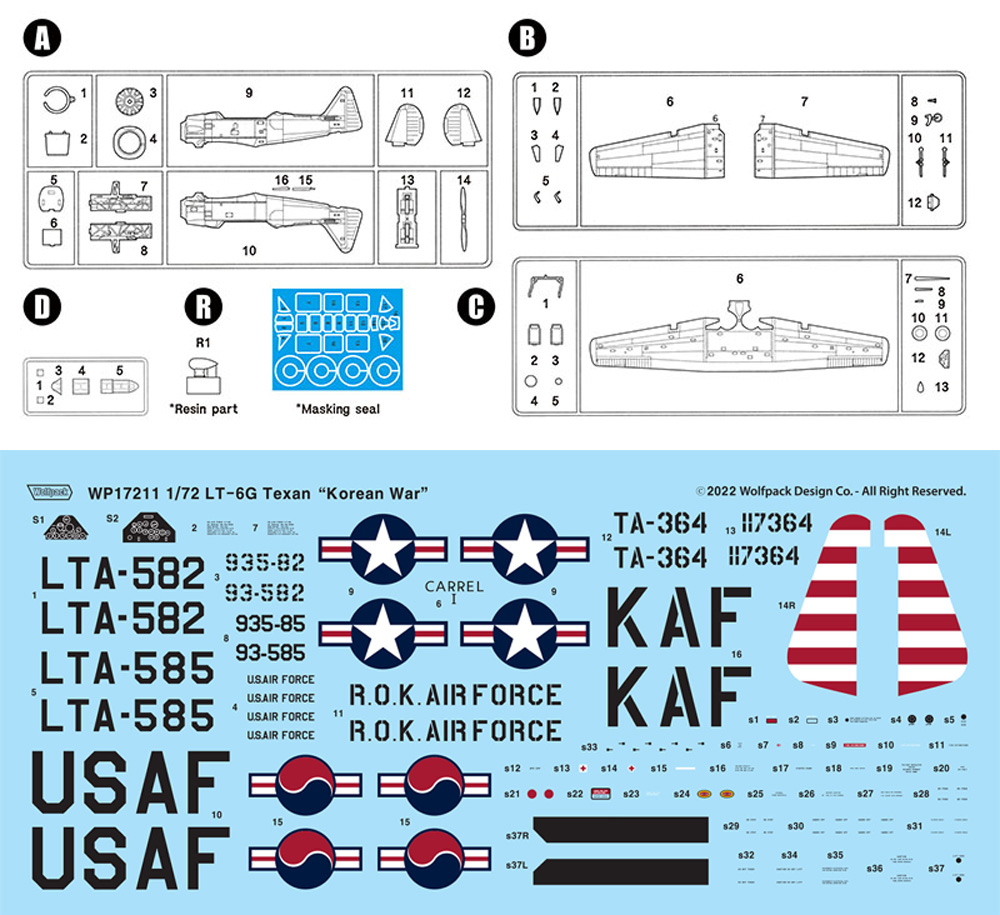 LT-6G テキサン 朝鮮戦争 プラモデル (ウルフパック ウルフパックデザイン プレミアムエディションキット No.WP17211) 商品画像_2