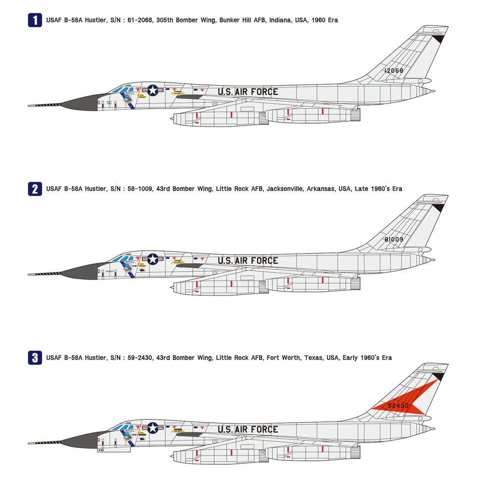 アメリカ 超音速爆撃機 B-58A ハスラー プラモデル (ウルフパック ウルフパックデザイン プレミアムエディションキット No.WP14001) 商品画像_1