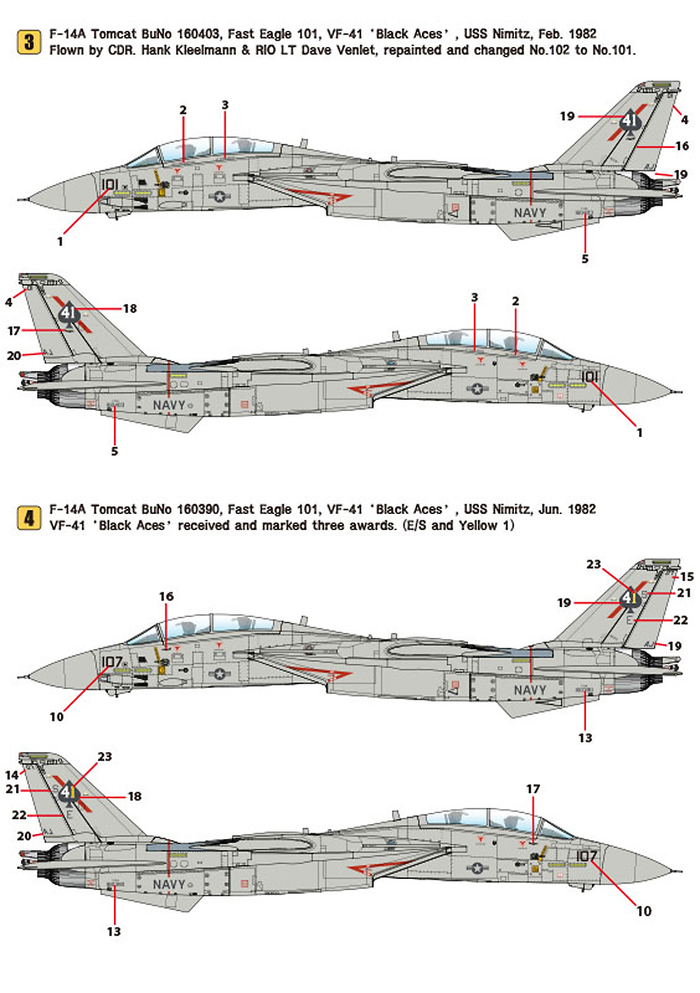 F-14A トムキャット パート4 VF-41 ブラックエイセス - スホーイキラーズ デカール (アカデミー用) デカール (ウルフパック 1/72 デカール (WD) No.WD72013) 商品画像_3