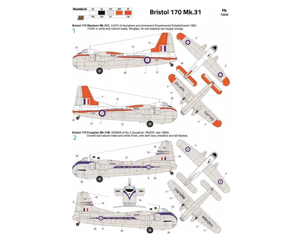 ブリストル 170 フレイター Mk.31 英航空機・兵装実験機関 & ニュージーランド プラモデル (フライ 1/72 エアクラフト プラモデル No.72045) 商品画像_2