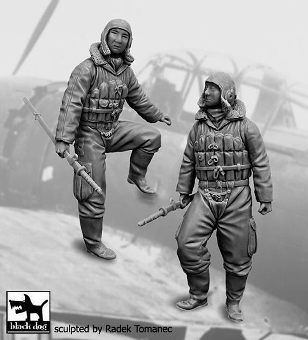 日本軍 戦闘機 パイロットフィギュアセット WW2 (HAUF32139 + HAUF32140) プラモデル (black dog 1/32 エアクラフト レジンパーツ No.F32141) 商品画像_3