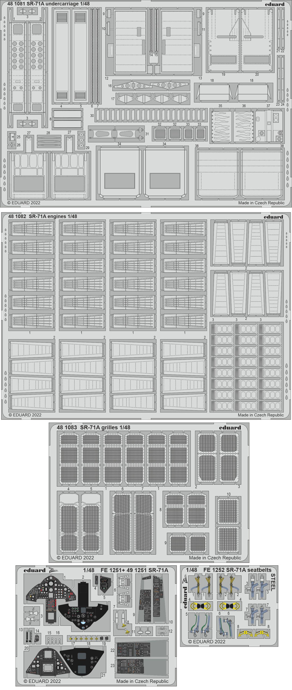 SR-71A ビッグEDパーツセット (レベル用) エッチング (エデュアルド 1/48 BIG ED （AIR） No.BIG49329) 商品画像_1