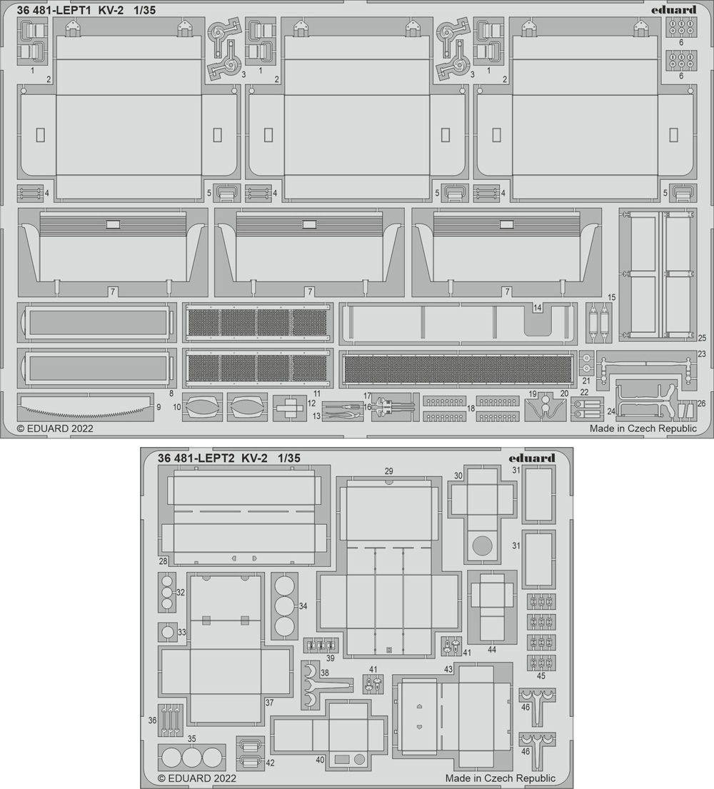 ソビエト重戦車 KV-2 エッチングパーツ (タミヤ用) エッチング (エデュアルド 1/35 AFV用 エッチング （36-×・35-×） No.36481) 商品画像_1