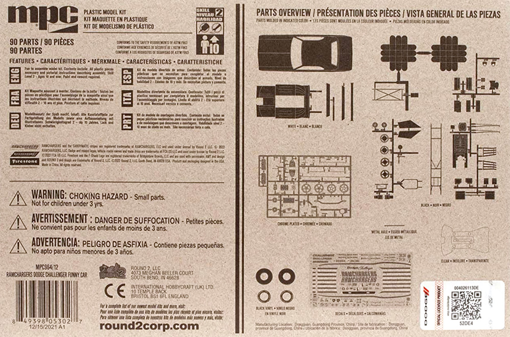 ラムチャージャーズ ダッジ チャレンジャー ファニーカー プラモデル (MPC 1/25 カーモデル No.MPC964/12) 商品画像_1