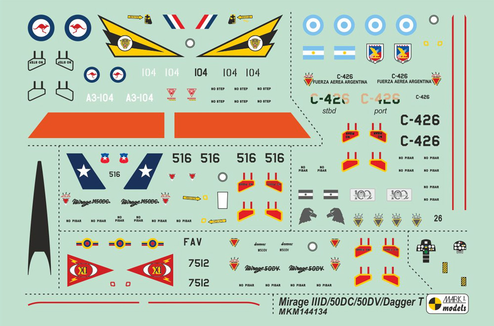 ミラージュ 3D/50DC/50DV/ダガーB オーストラリア・南米 プラモデル (MARK 1 MARK 1 models No.MKM144134) 商品画像_2