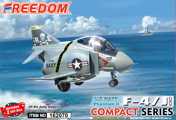 F-4J ファントム 2 アメリカ海軍 VF-84 ジョリーロジャーズ プラモデル (フリーダムモデル コンパクトシリーズ No.162070) 商品画像