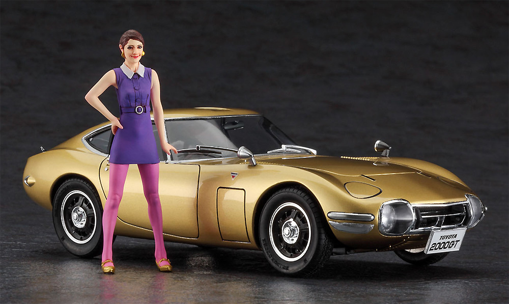 トヨタ 2000GT ゴールド w/60's ガールズフィギュア プラモデル (ハセガワ 1/24 自動車 限定生産 No.SP533) 商品画像_2